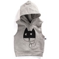 Minti S14 Baby Sleeveless Hood Happy Cat Grey